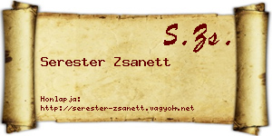 Serester Zsanett névjegykártya